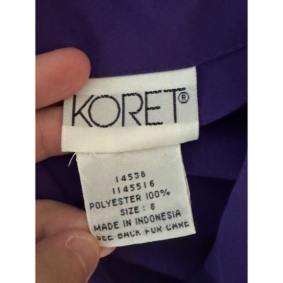 KORET Womens Purple Long Sleeve Button Front Pleated Blouse Top Size 8 8 - Picture 14 of 14